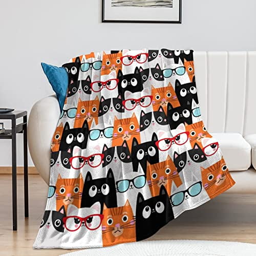 cute cat Blanket Animals Pet Pattern gifts for cat Lovers Kawaii