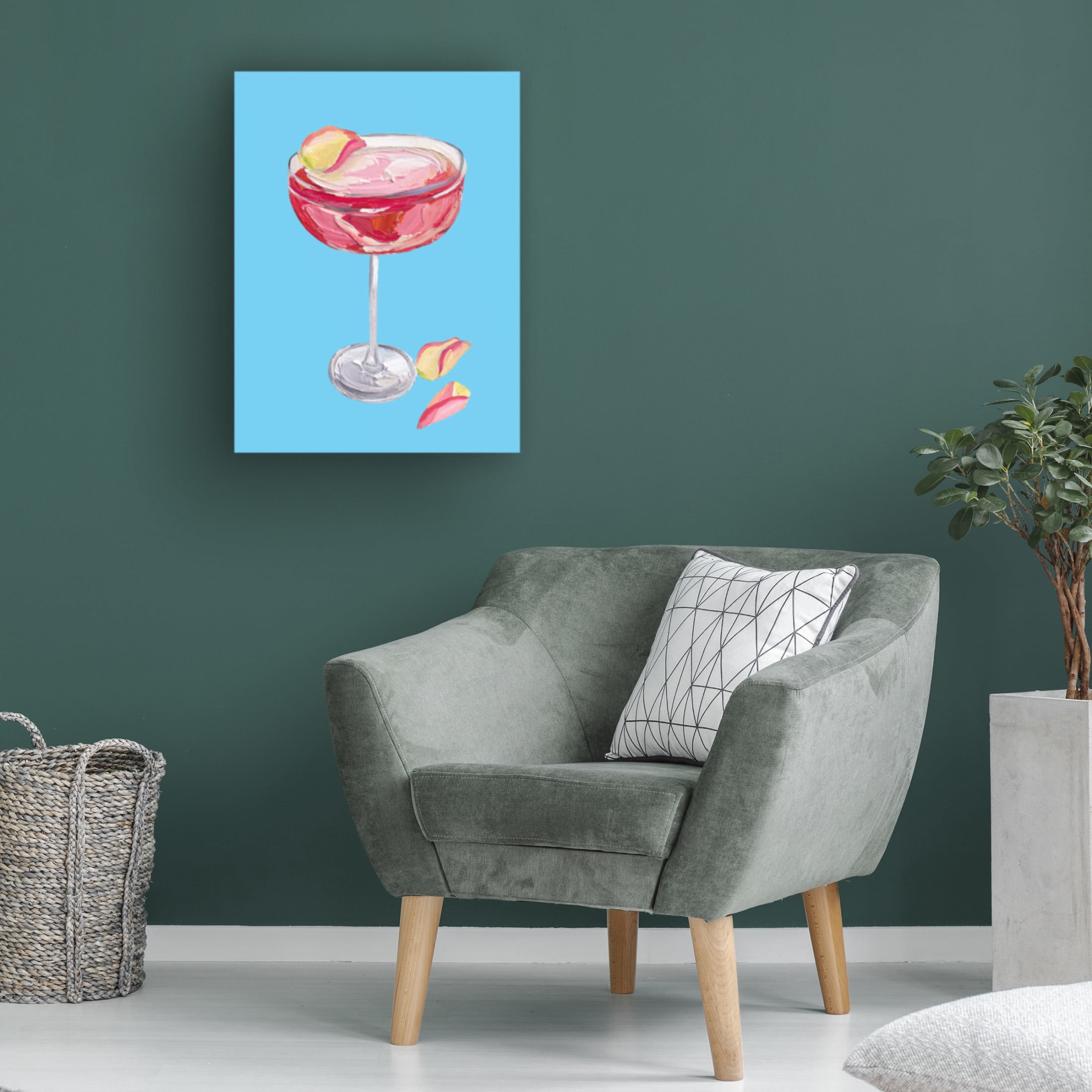 Trademark Fine Art Alice Straker Sparkling Rose Gin Cocktail Canvas Wall Art