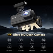 REDTIGER A8 Dash Cam Front and Rear, 4K Car Dash Camera with AI Driver Assistance, Built-in GPS, 3.18" IPS Touch Screen, Night Vision, 24H Parking Monitor, G-Sensor, Includes 64GB Card