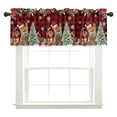 thumbnail image 5 of Fashnice Rod Pocket Cafe Tier Christmas Kitchen Valance Scarf Xmas Short Window Curtain Thermal Insulated Half Window Drapes Slot Top Curtain Panel Style-A 2pc-Tier Curtain: W:52''x H:45'', 5 of 6