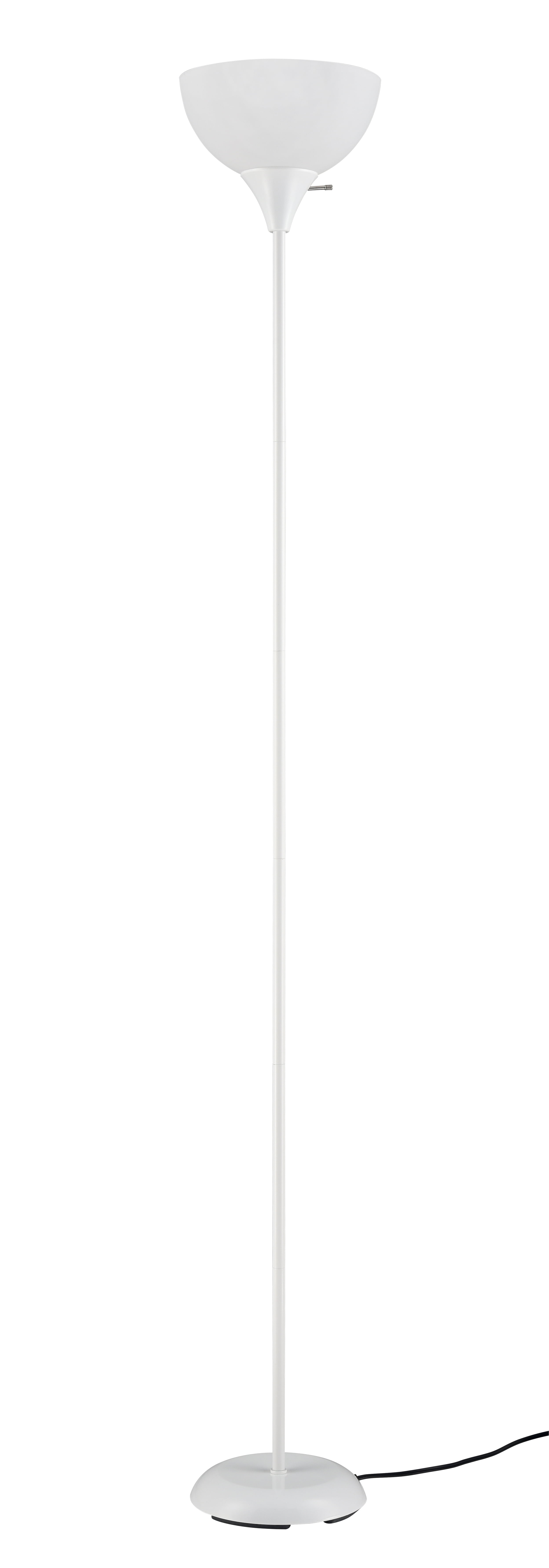 Mainstays 71" Floor Lamp, White finish and white Plastic Shade