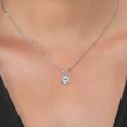 thumbnail image 3 of Gem Stone King 1.70 Ct Round Sky Blue Topaz 925 Sterling Silver Pendant with Chain, 3 of 3