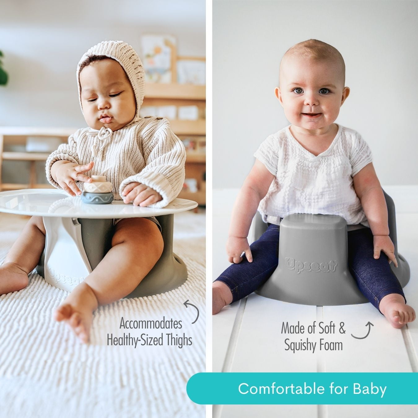 Upseat Baby Floor Seat Booster Chair for Sitting Up with Removable Tray