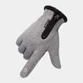 thumbnail image 3 of Guantes de ciclismo para hombre, otoño e invierno, para exteriores, resistentes al viento, cálidos, con cremallera y pantalla táctil, de terciopelo, reflectantes, para la noche, guantes de, 3 of 6