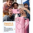 thumbnail image 3 of Magnetic Case for iPhone 16 Pro Max with Full Camera Protection [Compatible with Magsafe] [Translucent Matte] Protective Phone Case, Hot Pink,Pink, 3 of 5