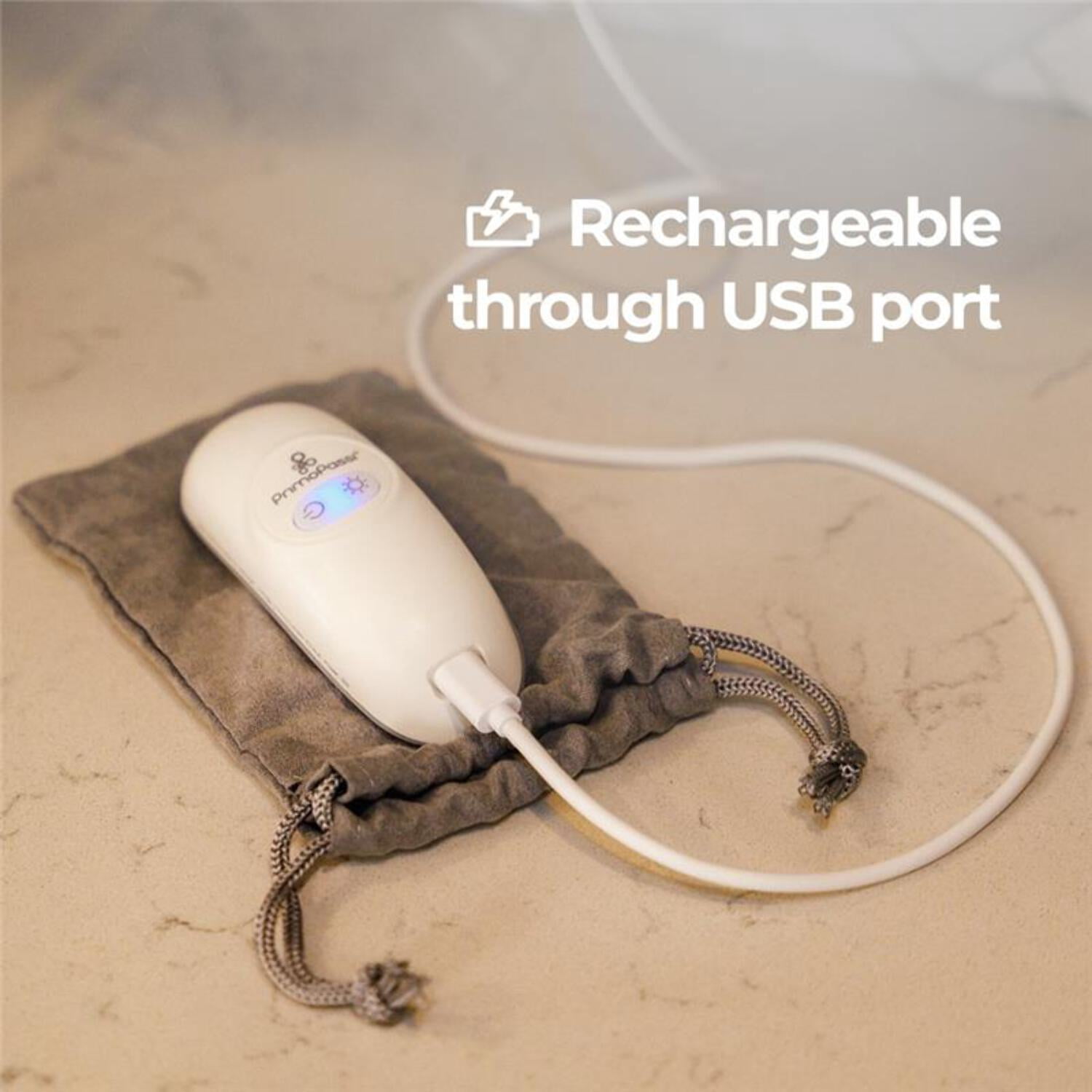 Primo Passi Heated Lactation Massager, Breastfeeding Massager for Nursing Moms, Rechargeable