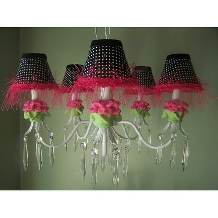 Silly Bear Lighting Hot Pink And Black Flower 5 Light Chandelier Silly Bear Lighting Hot Pink And Black Flower 5 Light Chandelier