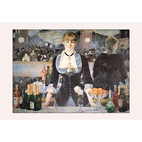 Un Bar Aux Folies Bergeres- Fine Art Canvas Print (20" x 30")