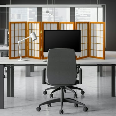 2 ft. Tall Desktop Window Pane Shoji Screen - Honey - 6 Panels