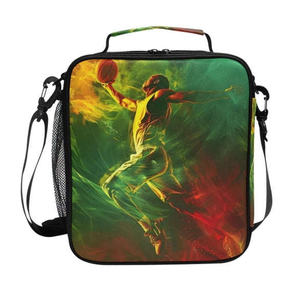 ALAZA Cool Basketball Player Lunch Box Insulated Lunch Bag Reusable Thermal Cooler Tote School Picnic