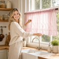 thumbnail image 6 of 54.8"X36"Boho Lace Window Curtain Valance Embroidered Solid Color Farmhouse Light Filtering Small Window Tier for Kitchen Living Room, 6 of 6