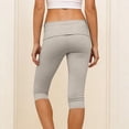 thumbnail image 3 of cocolona Womens Summer Casual Capri Leggings Solid Color Stretch Slim Elastic Waist Workout Yoga Pants, 3 of 5