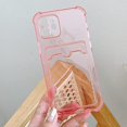 thumbnail image 2 of Clear Wallet Phone Case for iPhone , Upgrade Clear Card Slot Case, Slim Fit Protective Soft TPU Shockproof Wallet Case with Cute Card Holder Pocket for Apple iPhone13,Pink, 2 of 7