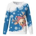 thumbnail image 4 of VBARHMQRT Chandails de Football pour Femmes Mode Automne et Hiver de Noël Imprimé Animal Manches Longues Col Rond Décontracté Sans Capuche Cinq, 4 of 4