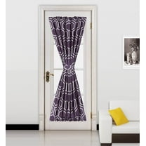 (Ella) Black-Grey 1 Mix Color Geometric French Door Foam Backing Insulated Thermal Blackout Rod Pocket Curtain Panel 55"W X 72"L