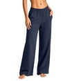 thumbnail image 3 of akafmk Womens Wide Leg Sweatpants Fall Winter Sweatpants with Elastic Waistband Loose Soft Casual Workout Sweatpants, Size M, 3 of 6