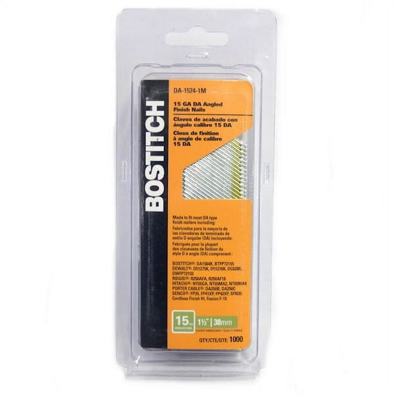 Lot of 10 - Bostitch 1-1/2 in. 15 Ga. Angled Strip Finish Nails, 10,000 pk