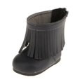 thumbnail image 1 of Par de botas negras con borla en la parte trasera y cremallera para muñecas AG American Doll AG My Life de 18" Sunnimix Zapatos De Muñecas, 1 of 8