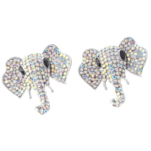 Crystal Elephant Post Earrings