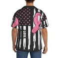 thumbnail image 3 of Xecao Ribbon Breast Cancer Awareness Men's Casual Short-sleeved Shirt, a button-up collared shirt with a pocket-XX-Large, 3 of 5