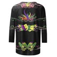 thumbnail image 4 of Jsaierl Womens Mardi Gras Shirts 3/4 Length Sleeve Crewneck Tee Top Funny Mask Graphic Print 2025 Fashion Carnival Party Blouses, 4 of 5