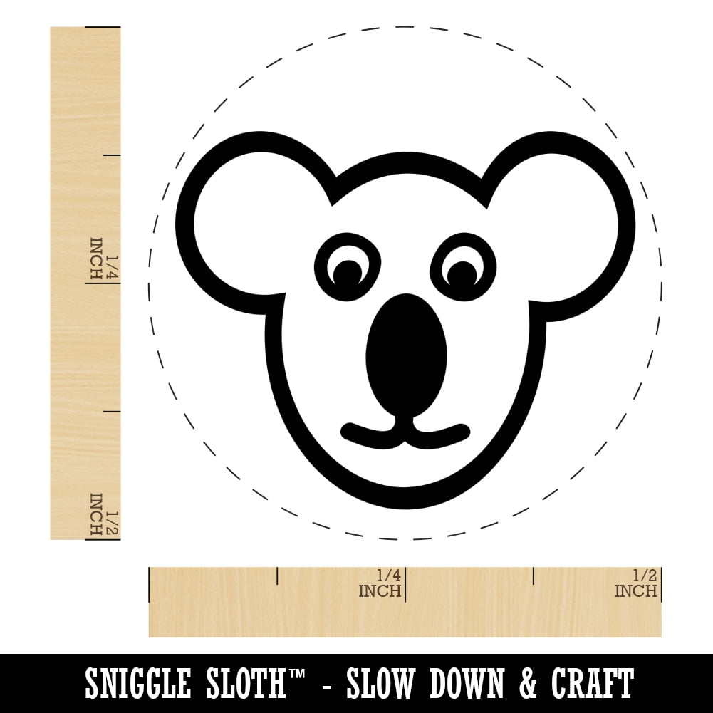 Koala Face Self-Inking Rubber Stamp Ink Stamper - Dry Pad (No Ink) - Mini 1/2 Inch