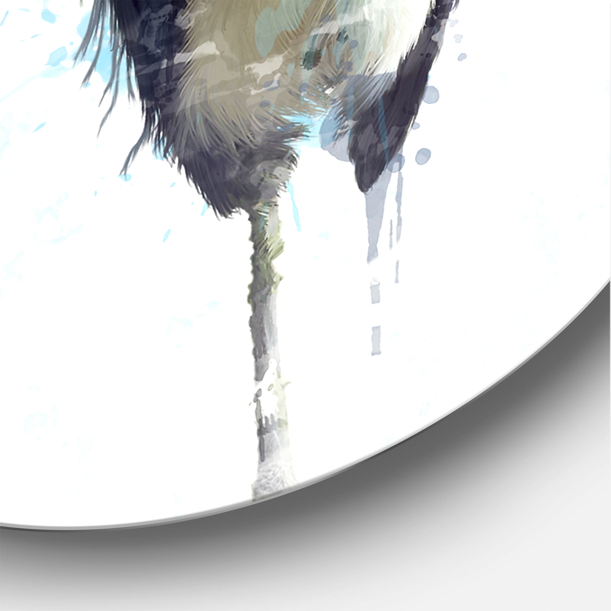 Designart 'Tricolored Heron Bird On White' Farmhouse Circle Metal Wall Art 11x11 - Disc of 11