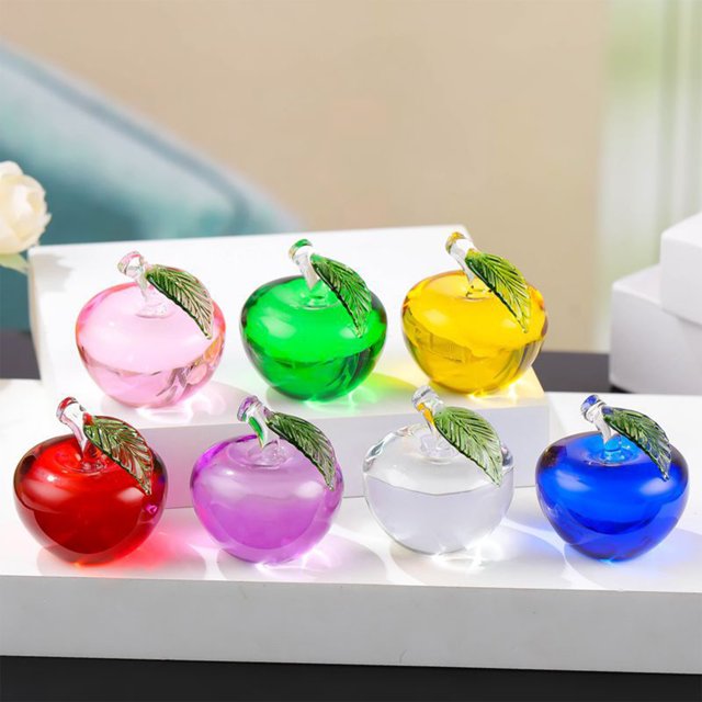Adorno Navideño de Manzanas de Cristal Azul, 5X5 Cm - Decoración Navideña | 1 Unidad