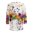 thumbnail image 5 of Women Blouse 3/4 Sleeve Petite, Plus Size Womens Shirts Womens Sports Tops With Built In Bra Summer Tops for Women 2026 Trendy Boho Summer Shirts for Teens Modest, 5 of 5
