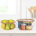 thumbnail image 3 of 2 Pack Round Fruit Vegetable Storage Baskets Metal Wire Basket Kitchen Organizer, 3 of 12