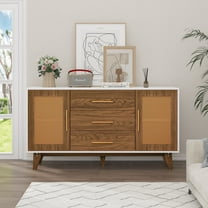 59 inch rattan storage cabinet