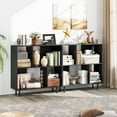 thumbnail image 2 of Gymax 2PCS 4 Cubby Open Bookcase 3-Tier Freestanding Bookshelf w/ Detachable Metal Legs Black, 2 of 10