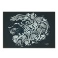 thumbnail image 1 of Zodiac Cutting Board, Head Shape of Astrological Leo Portrait Swirling Flower Branches Image Print, Decorative Tempered Glass Cutting and Serving Board, Small Size, Blue Grey, by Ambesonne, 1 of 1