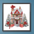 thumbnail image 3 of 5D-Diamantgemälde zum Selbermachen, teilweise speziell geformter Bohrer, Weihnachtshütte, 30 x 30 cm, 3 of 9