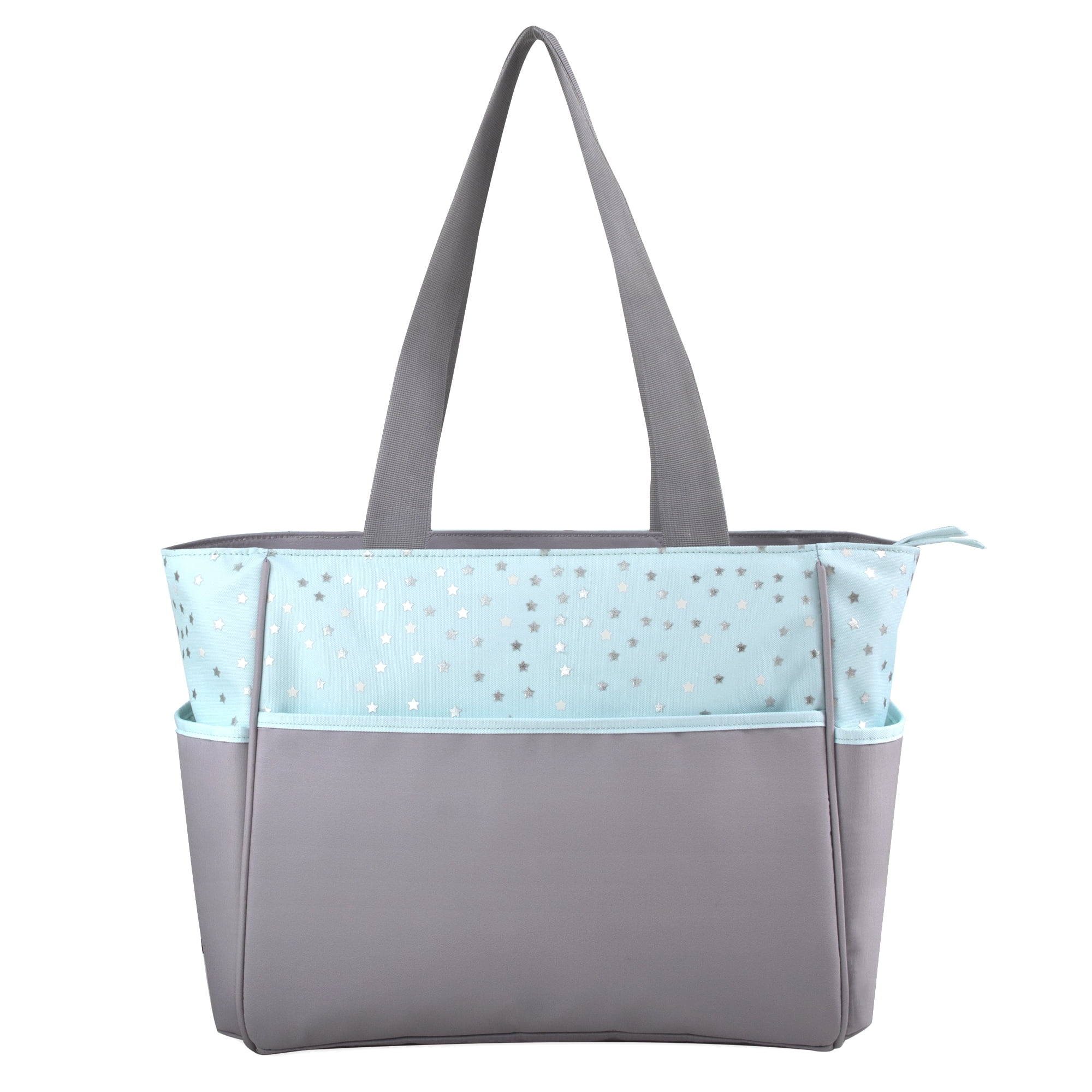 Baby Essentials Stars 5-Piece Diaper Bag Set Color: green/gray Size: one size