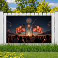 thumbnail image 4 of Fabric Material American Flags Patriotic Banner Fireworks Design Decorative Evening Celebration for National Day Outdoor Event Independence Day, 4 of 7