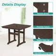 thumbnail image 6 of DYCANPO 35'' Outdoor Dining Table with Umbrella Hole, HDPS Square Patio Table, Dark Brown, 6 of 7