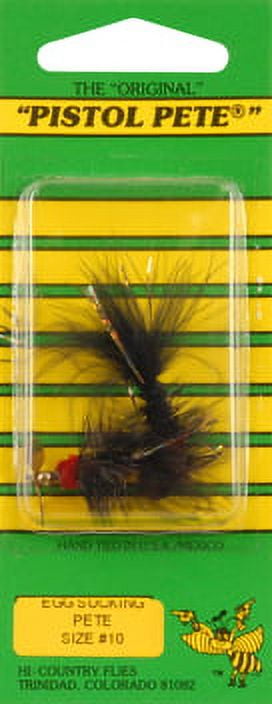 Pistol Pete Hi-Country Spinner Flies Universal Fishing Lure, Egg Sucking,  Size 10 , 2-pack