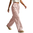 thumbnail image 7 of TEAJOPSUU Cargo Pants for Women Baggy Wide Leg High Waisted Button Fly Side Pockets Cargo Pants Trousers with Pockets Casual Streetwear Pink, 7 of 7