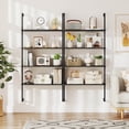 thumbnail image 4 of Costway 1 PCS 4-Tier Wall-Mounted Bookshelf, Floating Storage Display Shelves with Metal Frame Black, 4 of 10