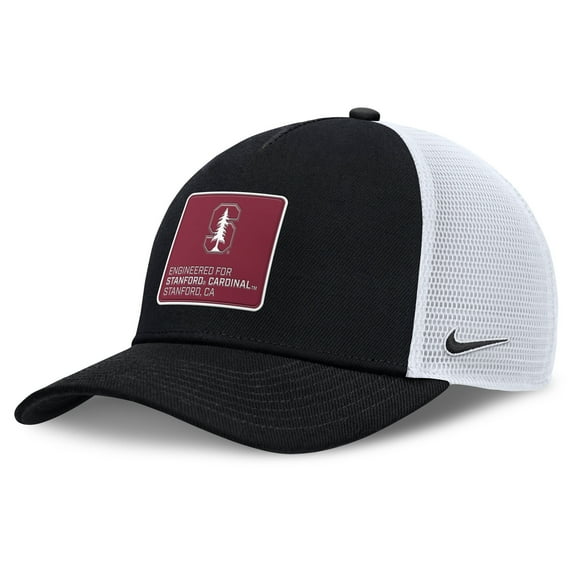 Men's Nike  Black/White Stanford Cardinal 2025 On-Field Rise Engineered Trucker Adjustable Hat