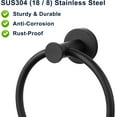 thumbnail image 2 of RUseeN Towel Ring, SUS304 Stainless Steel Modern Hand Towel Holder Rack Hanger Round for Bathroom Wall Mounted, Ideal for Bath, Kitchen, RV (Black, 2 Pack), 2 of 7