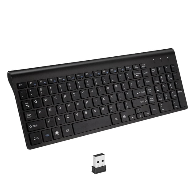 Receptor USB Inalambrico Delgado Sunnimix Teclado Inalambrico 2.4G Negro