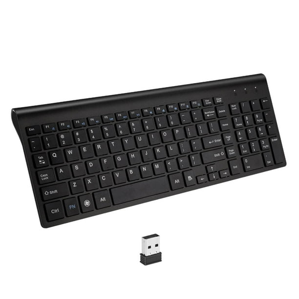 Receptor USB Inalambrico Delgado Sunnimix Teclado Inalambrico 2.4G Negro