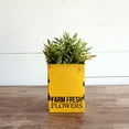 thumbnail image 3 of Foreside Home & Garden Distressed Yellow Farm Fresh Decorative Metal Planter Storage Tin, 3 of 4