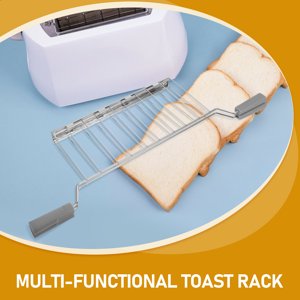 FUTUREORYY Stainless Steel Toaster Warming Rack for Bread Sandwiches with Anti Scald Design Grey
