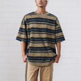 thumbnail image 5 of Trendfront Womens Summer Crew Neck Short Sleeve Tops Oversized Loose Fit Stripe Tees Graphic Pattern Printed Casual T-Shirts, 5 of 6