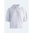 thumbnail image 6 of Free Assembly Women's and Women's Plus Embroidered Cardigan Sweater with Elbow Sleeves, Sizes XS-4X, 6 of 6
