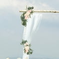 thumbnail image 6 of 2 Pieces Silk Wedding Arch Flowers, Hanging Arch Flowers Floral Arrangement for Welcome Card Sign Tabletop Holiday Backdrop Decoration , Light Pink Beige Option 4 B, 6 of 9