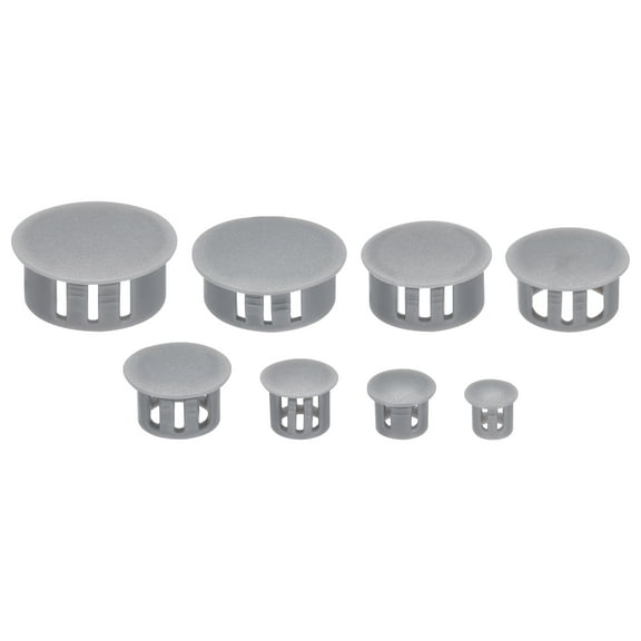 255pcs 8 Sizes Plastic Hole Plugs, Grey Screw Caps Cover Locking (1/4" 5/16" 3/8" 1/2" 5/8" 3/4" 7/8" 1")